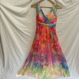 Elegant Multicolor Floral Dress